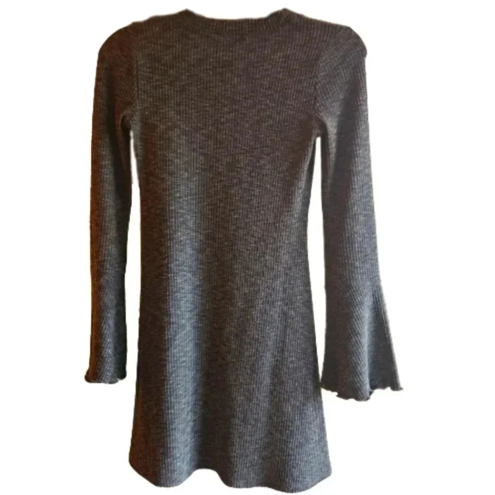 Abercrombie & Fitch charcoal grey sweater dress with tulip sleeves Size XS